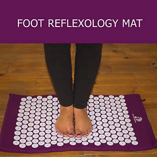 Acupressure Mat And Pillow Set - By Dosensepro + Hot/Cold Gel Pack, Massage Mat For Back And Neck Pain. Relieve Sciatic, Headaches, Aches At Pressure Points. Natural Sleeping Aid (Purple) #TOP7