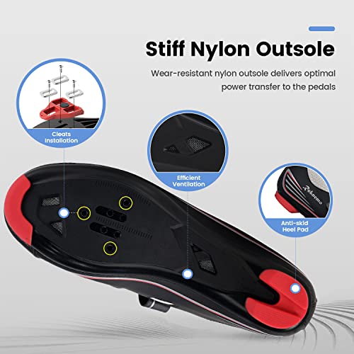 Image of Unisex Cycling Shoes Size 14 Peleton Compatible - Mens Spin Shoes with Look Delta Cleats - Indoor Road Bikes SPD Clips