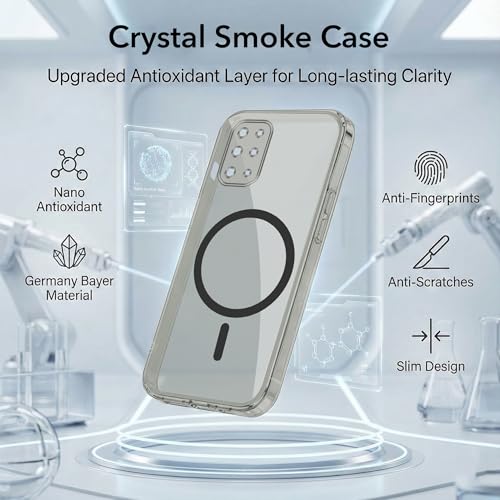 Image of Jkobi Lifetime Anti-Yellow MagSafe Compatible Clear Back Cover Case for OnePlus 8T (Sleek Hard Crystal | Shockproof and Camera Protection)