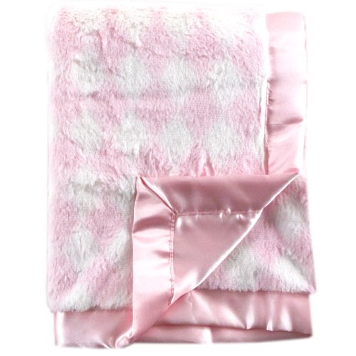 Hudson Baby Plush Blanket with Satin Trim and Backing, Pink
