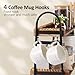 BDBDYEAY Coffee Bar Accessories, 2-Tier Coffee Bar Organizer with 4 Coffee Cup Holder Hooks, Mul-tifunctional Wooden Beaded Coffee Station Countertop Stand Shelf for Kitchen Home Office