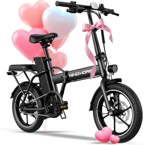 WINDHORSE 16" Folding Electric Bike for Adults, 630W Peak Electric Bicycle, 20MPH, 20-35 Miles Range, 288Wh Removable Battery, UL2849 Certified Commuter Ebike