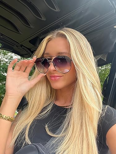 DIFF Jane oversized lightweight aviator sunglasses for women UV400 protection, trendy classic aviator style4