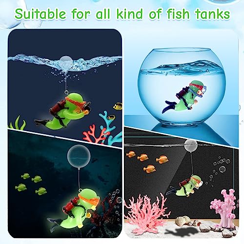 Image of Qpets 2 Pcs Aquarium Floating Cartoon Diver Night Glow Resin Aquarium Decorative Items Fish Tank Aquarium Accessories All, Floating On Water Aquarium Decorative Item Ornament For Fish Aquarium