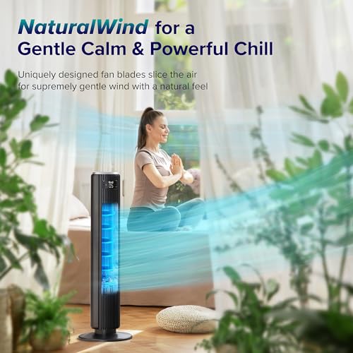 LEVOIT 36" Bladeless Tower Fan & Air Purifier for Bedroom with Sensor, Timer, Remote, Oscillation, Aroma, HEPA Filter - image 3