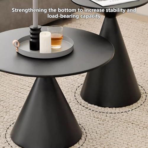 Table Basse Ronde JATIBOSH Lot de 2 pour Optimiser les Petits Salons - 8