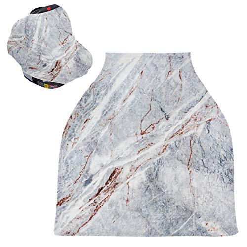 Mármol Blanco Abstracto La Lactancia Materna Enfermería Cubierta Asiento de Coche de Bebé con Dosel Transpirable Carros de La Compra Cubierta para Bebé