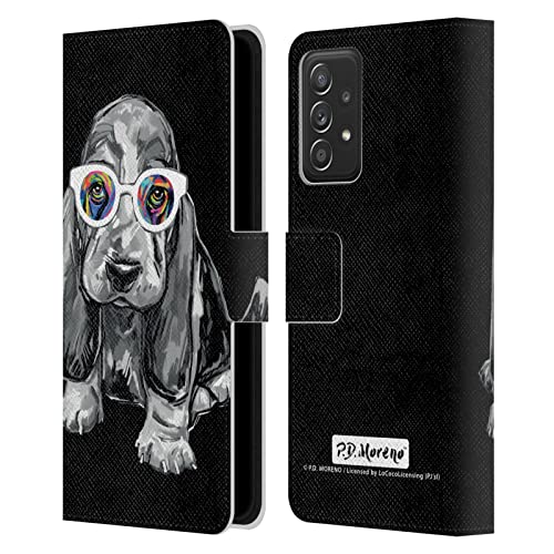 Étui portefeuille en cuir Samsung A53 5G P.D. Moreno Basset Hound