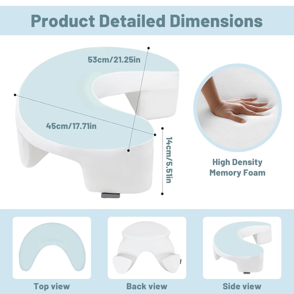 Cuscino ergonomico per chi dorme sul fianco con giromanica, cuscino cervicale per chi dorme sul fianco, cuscino ortopedico in memory foam per collo e spalle, per schiena e pancia