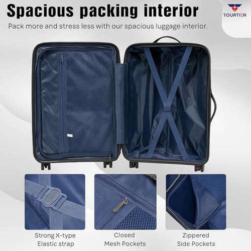 Image of 28-Inch Hard-Shell Luggage Suitcase | Lightweight 3.7 kg | 360 Spinner Wheels | 2-Way Zipper | Multi-Functional Lock | Business & Family Travel Trolley Bag (1, Dark GREY-24INCH)