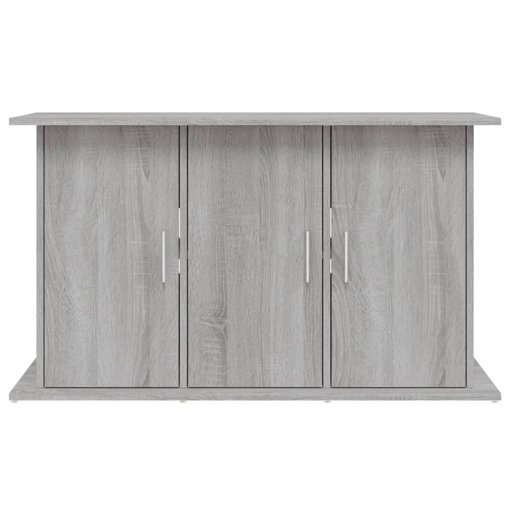 Soporte para acuario Sonoma gris de madera 101 x 41 x 58 cm, armario para acuario con 6 compartimentos y puertas, para peceras, armario de terrario como soporte estable con espacio de