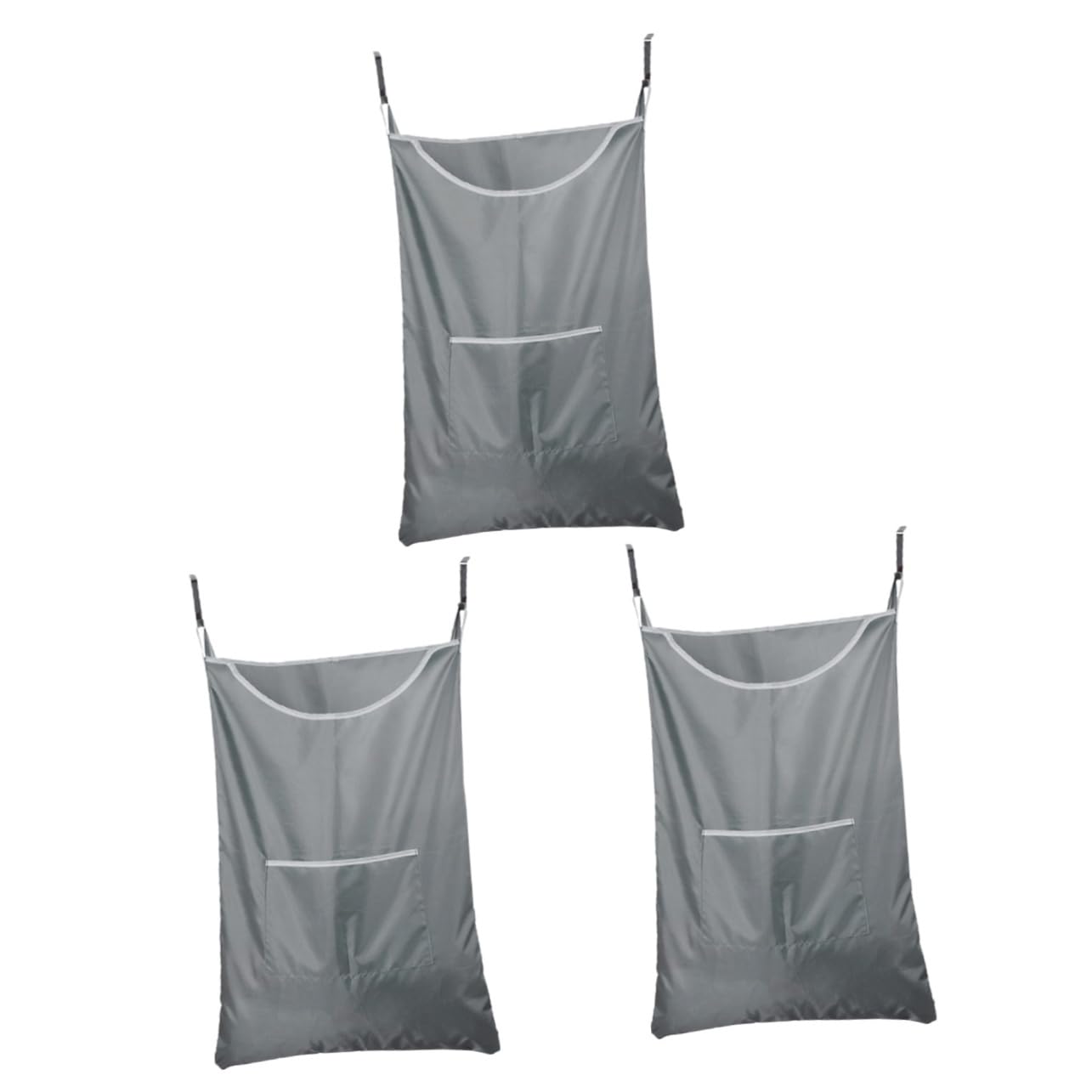 TOPBATHY 3pezzi Borsa Per Biancheria Sporca Grigio Pratica e Semplice Per Riporre Vestiti e Oggetti Per Casa e Lavanderia Maniglie Comode Per Facilitarne Trasporto
