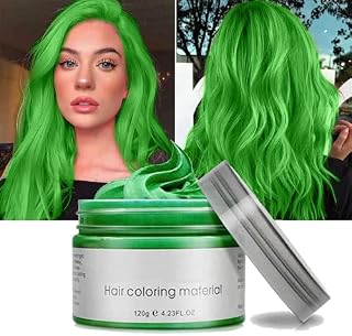 Temporary Hair Wax Colour, Green Hair Spray Temporary, Green Hair Wax Hair Style Dye Mud, green hair dye, Natural Ingredients Washable Hair Styling Cream for Men Women Coloring Wax 120g /4.23 Oz