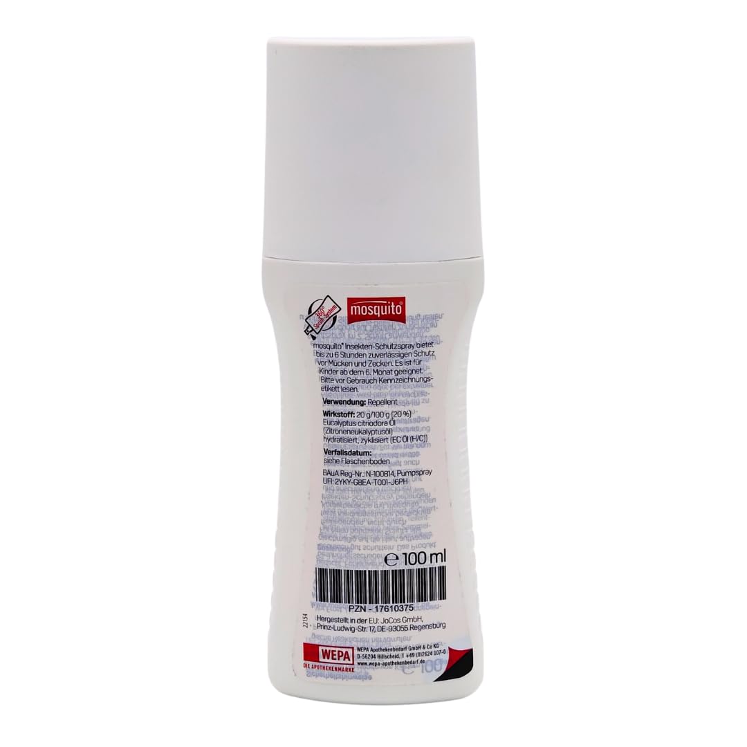 Mosquito Family Insekten-Schutzspray 3x 100 ml I bis zu 6 Stunden Schutz vor Mücken, Bremsen, Zecken I Mückenspray I für Kinder ab 6 Monaten I Outdoor-Schutz I Spar-Set plus Pharma Perle give-away