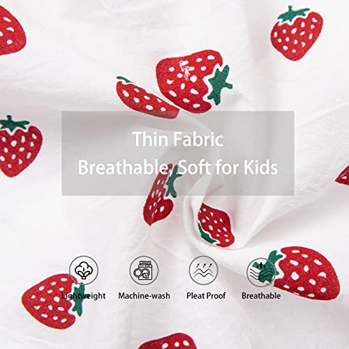 Image of LittleSpring Girls Short Sleeve Peter Pan Blouse with Elastic Cuffs