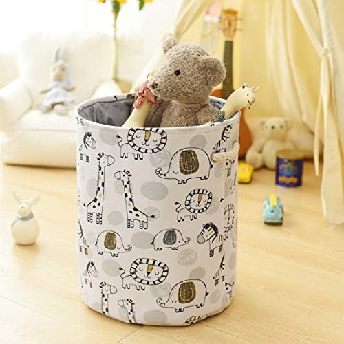 INough Baby Laundry Baskets Washing Basket, Toys Storage Basket Baby Hamper for Soft Toy Animal Basket Safari Nursery Decor (Giraffe)