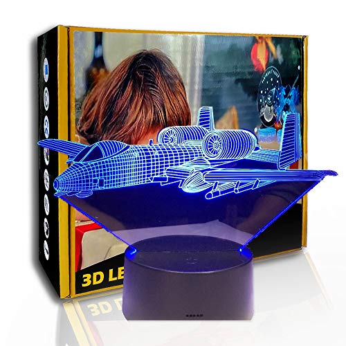 Preisvergleich Produktbild KangYD 3D-Nachtlicht-Luftbomberflugzeug, LED-Illusionslampe, Stimmungslampe, F - Bluetooth Audio Base (5 Farben), Kindergeschenk, Bunter Farbverlauf, LED-Beleuchtung, Kinderlampe