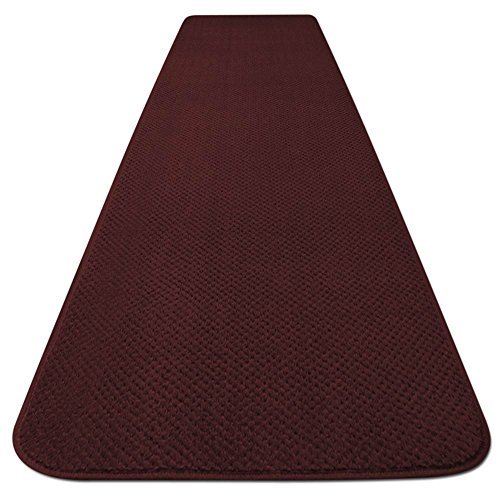 House, Home and More Skid-Resistant Carpet Runner - Burgundy Red - 10 Feet X 27 Inches
