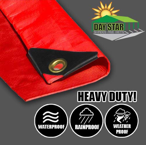 12' x 20' Heavy Duty Premium Red Poly Tarp 12 Mil Thickness