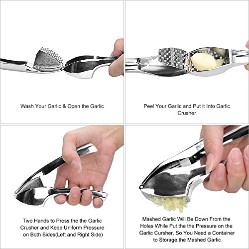 Garlic Press, Kitchen Garlic Cloves Ginger Mincer and Chopper Garlic