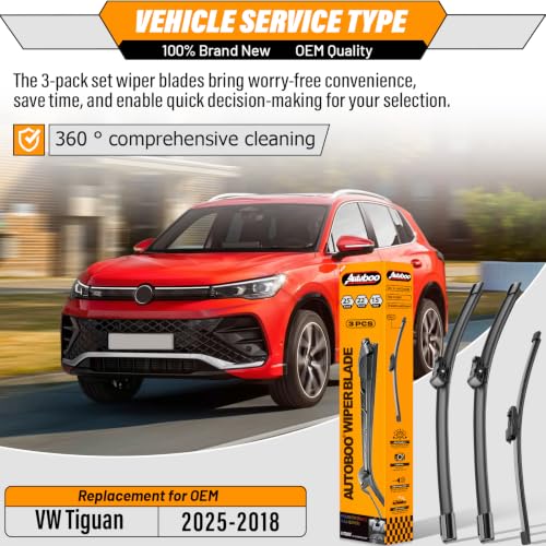 Image of AUTOBOO Windshield Wiper Blade Replacement for Volkswagen Tiguan 2018-2025