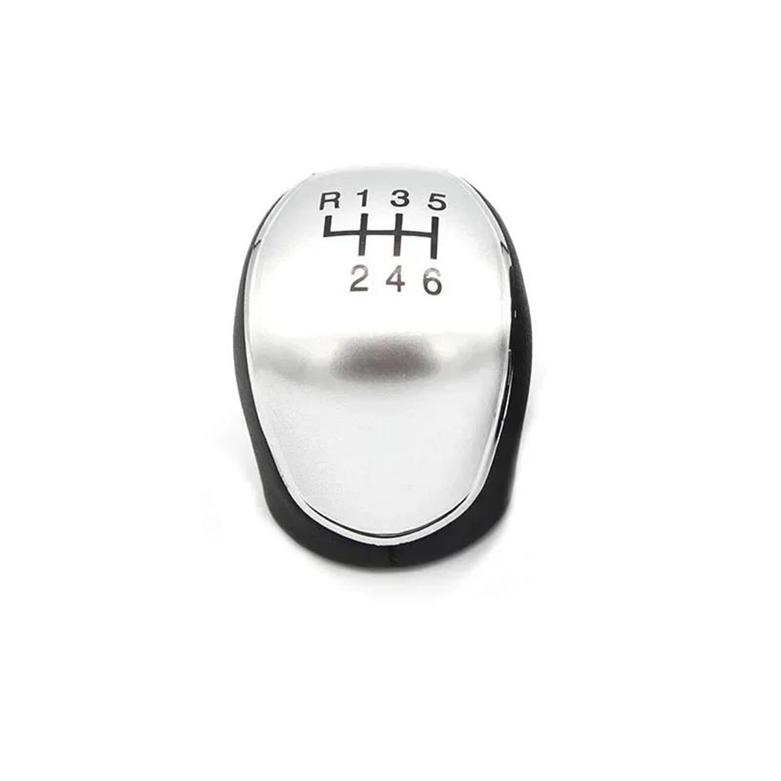 Fhuwaz 6-Speed Silver Car Gear Knob For C-Max Focus Mk2 Mk3 Grand Kuga Custom S-Max Headball Car Gear Shift Knob Head Manual Shifter Lever(6-Speed Silver)