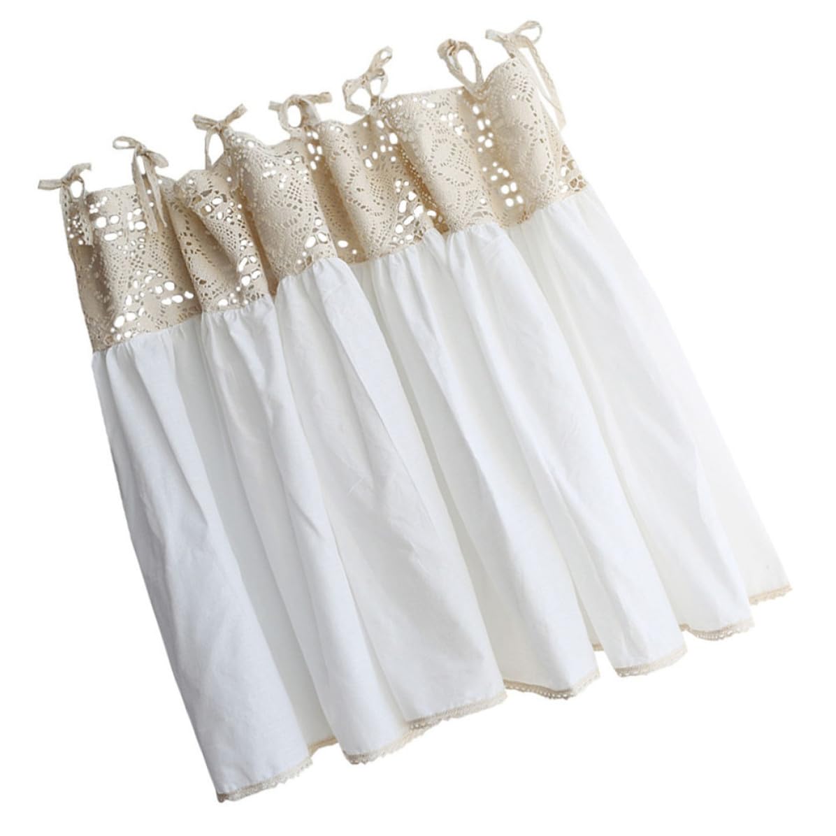 CANIGHT Rideau Demi Fait Main pour Fenêtre en Style Romantique, Léger et Décoratif Rideau Court Cuisine ou Bistro pour Petites Fenêtres