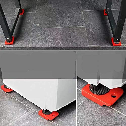 Upgraded Furniture Lifter Tool kit, Heavy-Duty Transportation with 5 Mobile Slide Rails, Perfect for Home bar Sofa Refrigerator (red) - Thumbnail 3