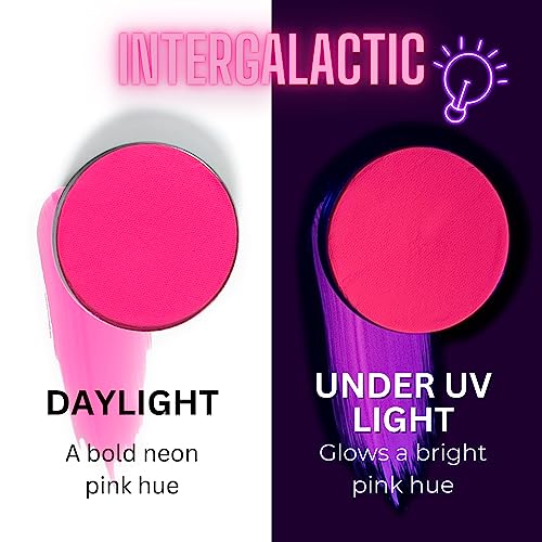 Image of Mehron Paradise FX UV Neon Glow - Intergalactic - Neon Pink /Coral UV 0.25 oz | Pro Water-Activated Shimmer Paint for Raves, Costumes, SFX, Halloween, Stage, Screen, Theater & Cosplay
