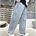 Girls Boys Fashion Y2k Sweatpants Streetwear Cotton Kids Youth Elastic Waist Wide Leg Track Pants Comfy Soft Clothes Gray
