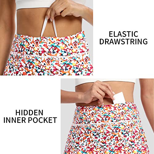 Image of M MOTEEPI Modest Knee Length Skorts Skirts for Women Tennis Athletic Golf Skort with Pockets UV Protection High Waist