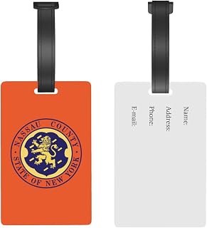 Official Flag of Nassau County, New York Luggage Tags for Suitcases Travel Tags ID Labels for Women Men Travel Bag Luggage Accessories