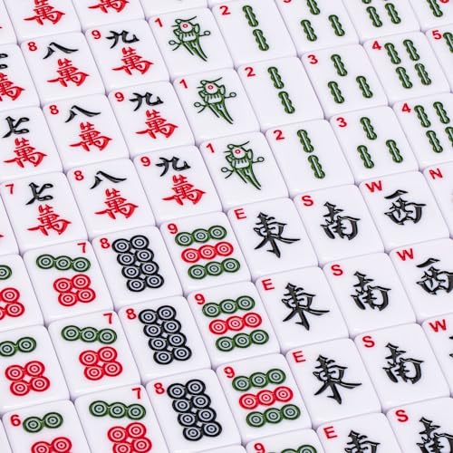 Jeu de mahjong chinois traditionnel sous coffret cadeau rouge