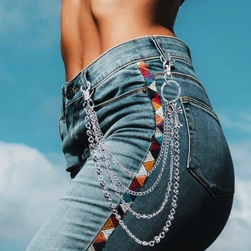 Pants Chain Wallet Chain for Men Women Trousers Pocket Belt Chains for Biker Silver Heavy Punk Rock Hip Hop Jeans Goth Accessories3
