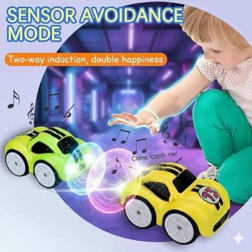 Image of Magic Induction RC Intelligent Sensor Car - 2.4GHz Remote Control Mini car with Smart Music & LED Lighting, Line Sensing Infrared Following, Racing Toy Gift for Boys & Girls.