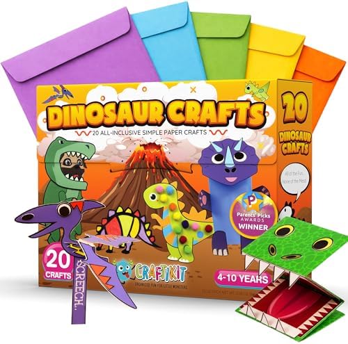 Craftikit® 20 Award-Winning Dinosaur Crafts for Kids - All-Inclus...