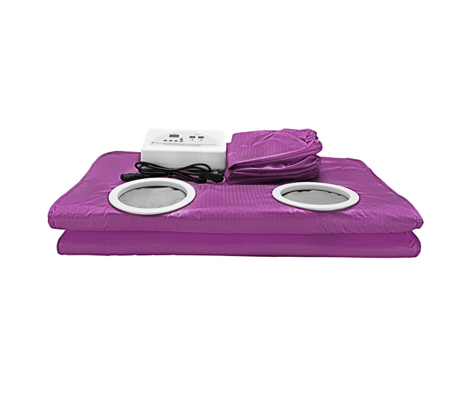 Koc do sauny, Slimmimg cyfrowy koc do sauny na podczerwień utrata masy ciała Detox termiczny, grzewczy z rękawami Salon Home Spa kobiety mężczyźni(Purple)