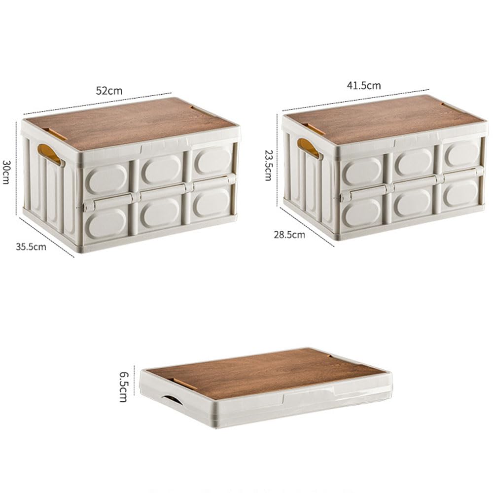 30L/55L Organizer do bagażnika samochodowego z drewnianą pokrywą, domowy składany schowek do bagażnika samochodowego, wodoodporny, wytrzymały, przenośny organizer do bagażnika samochodowego, kemping
