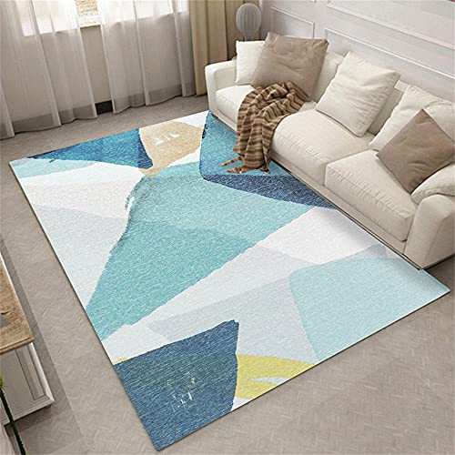 Tapis de sol salon bleu lavable pour une décoration maison durable - 2