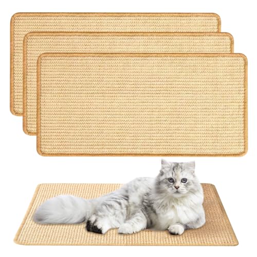 3pk Cat Scratching Mats 50 x 25 cm Natural Sisal cat Scratch Mat