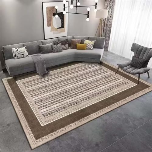Tapis de salon lavable en machine marron 80X120cm facile d'entretien - 2