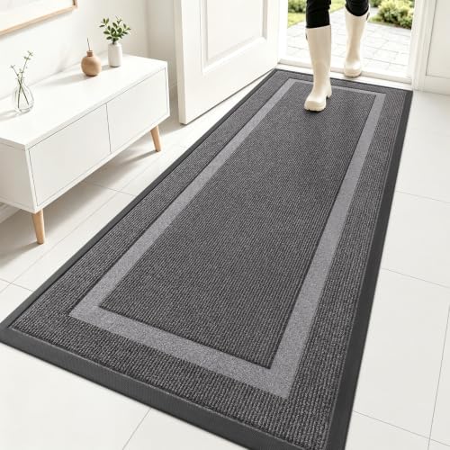 OLANLY Front Door Mat Outside 71x23, All-Season Heavy-Duty Rubber Doormat