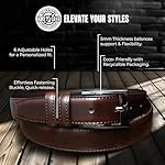 Marino’s Men Genuine Leather Dress Belt with Single Prong Buckle - Image 5