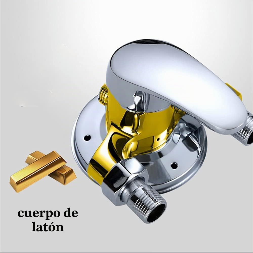 Grifo mezclador de ducha montado en pared de latón para baño, monomando para agua fría y caliente, cromo