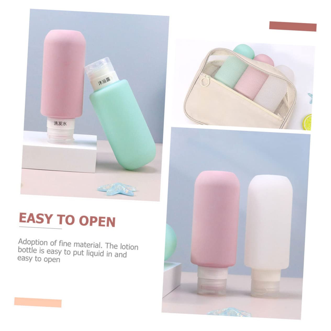 FRCOLOR 10pezzi Bottiglie Da Viaggio Silicone Da Contenitori Portatili Per Lozione e Shampoo Impermeabili e Comprimibili Per Toiletries Viaggio