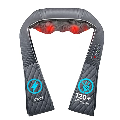 Alljoy Cordless Massagers For Neck And Back, Rechargeable Shiatsu Shoulder And Neck Massager For Pain Relief Deep Tissue With Heat, Wireless 3D Kneading Pillow Gifts For Women, Men, Mom, Dad #TOP6