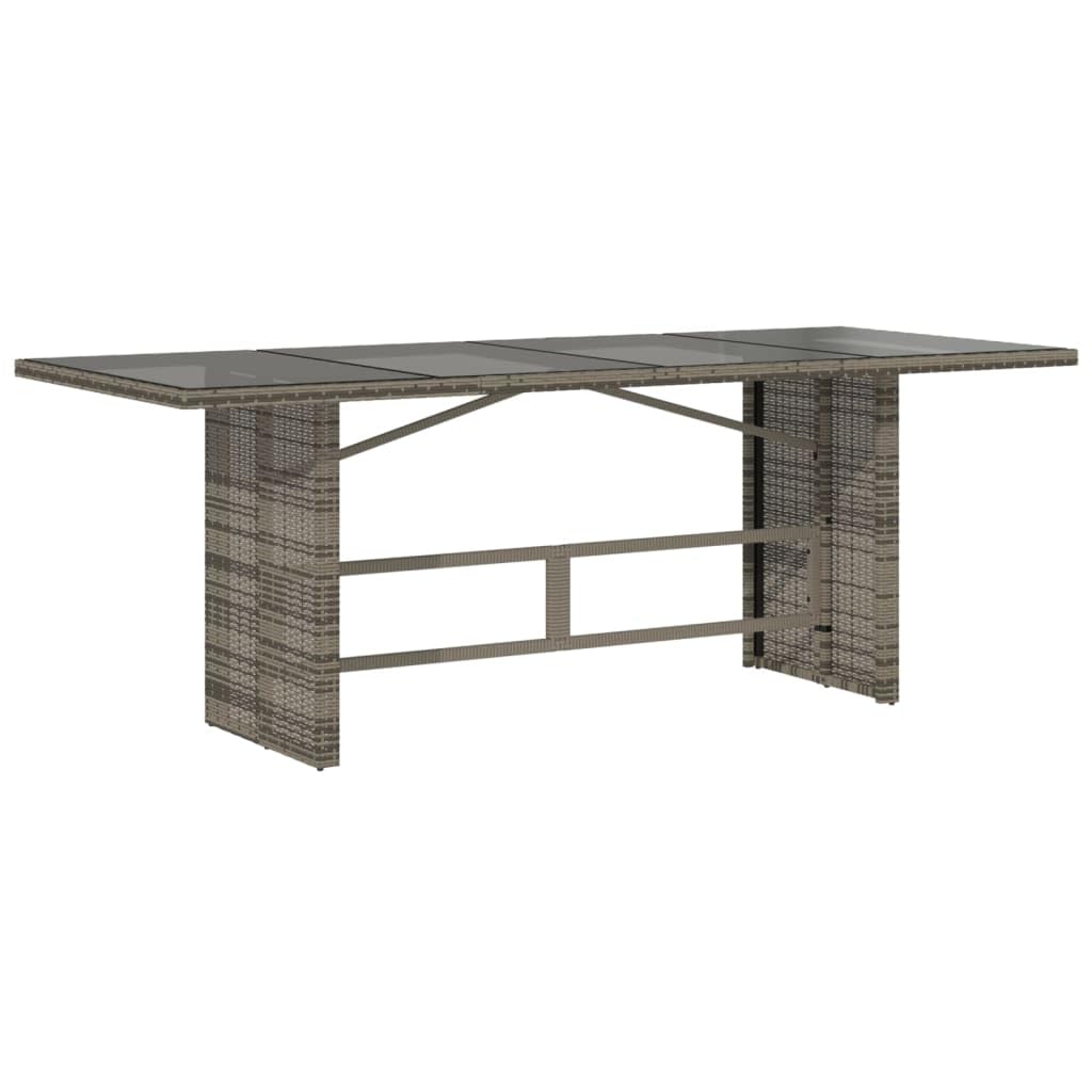 Gartenmöbel Set 6 Verstellbare Hochlehner Stühlen mit Tisch Rattan Essgruppe 6 Personen Garten Sitzgruppe mit Auflagen Terrassenmöbel Außen Sitzgarnitur Grau-14