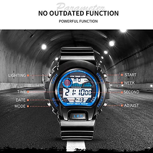 Mens Digital Watch - Sports Military Watches 50m Waterproof Outdoor Chronograph Military Wrist Watches for Men, with Led Back Ligh/Alarm/Date3