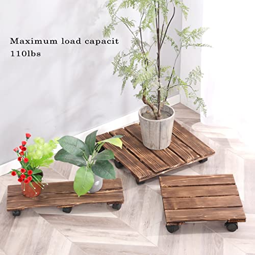 Panier à plantes en bois évite mal de dos base rouleau robuste