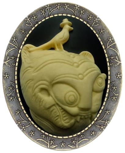 Image of Floral Pin Brooch Antique Brass Flower Decor Fashion Cameo Jewelry Pouch for Gift